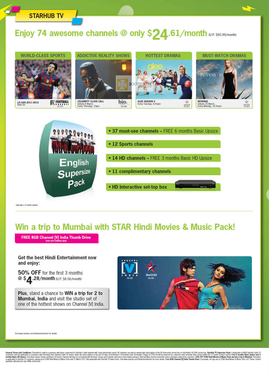 Starhub TV 74 Channels, Mumbai Trip Star Hindy Movies, Music Pack