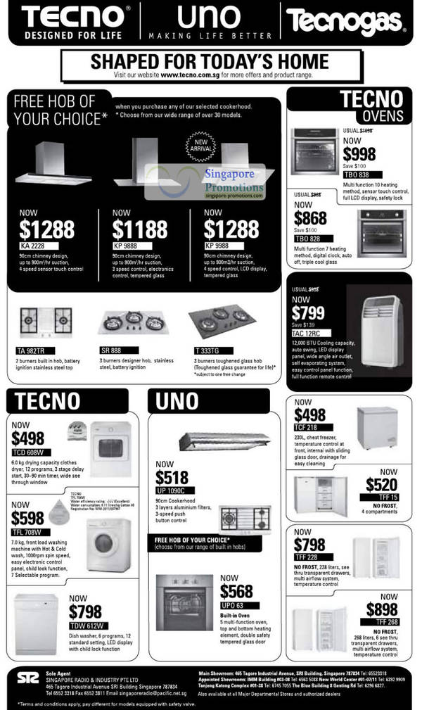 Featured image for Tecno, Uno & Tecnogas Home Appliances Offers 25 Apr 2012