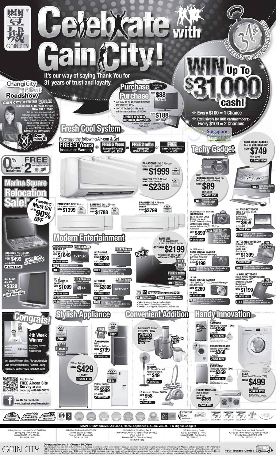 28 Apr Air Conditioners, Washers, Notebooks, Fridges