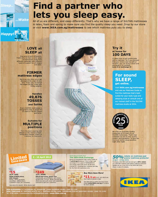 Featured image for (EXPIRED) IKEA 50% Off Mattress Pads & Protections With Purchase Of Mattress 5 Apr – 13 May 2012