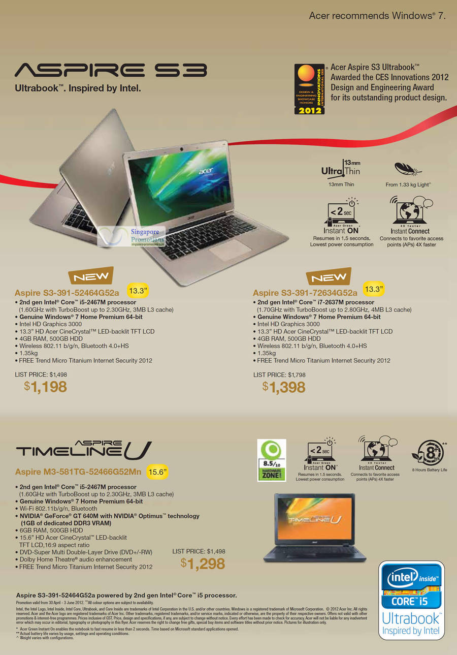 Aspire Netbook, Aspire Notebooks