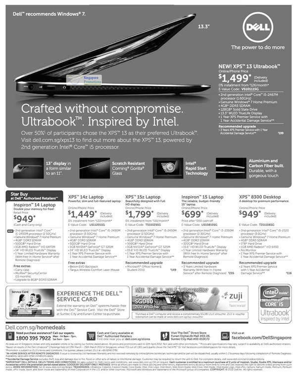 Featured image for (EXPIRED) Dell Singapore Notebooks & Desktop PC Promotions 2 – 12 Apr 2012