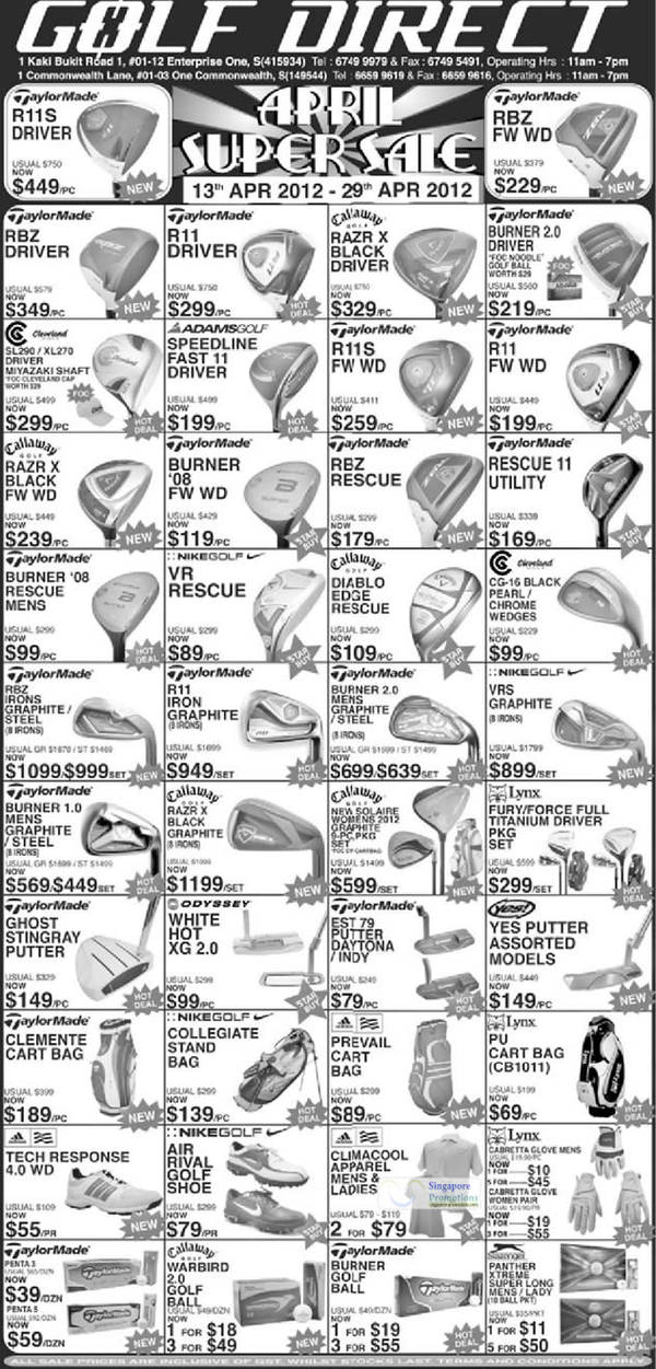 Featured image for (EXPIRED) Golf Direct April Super Sale 13 – 29 Apr 2012