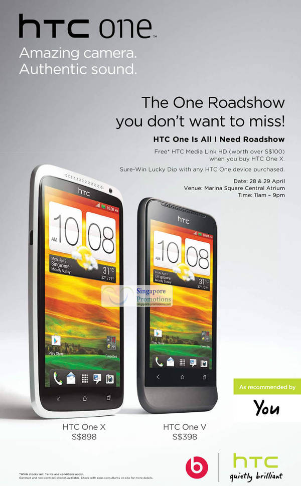 Featured image for (EXPIRED) HTC One X Promotion @ Marina Square 28 – 29 Apr 2012