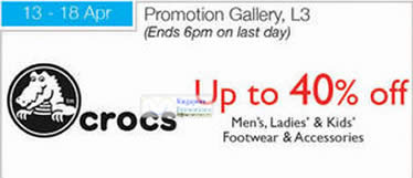 Featured image for (EXPIRED) Isetan Scotts Crocs Up To 40% Off Promotion 13 – 18 Apr 2012