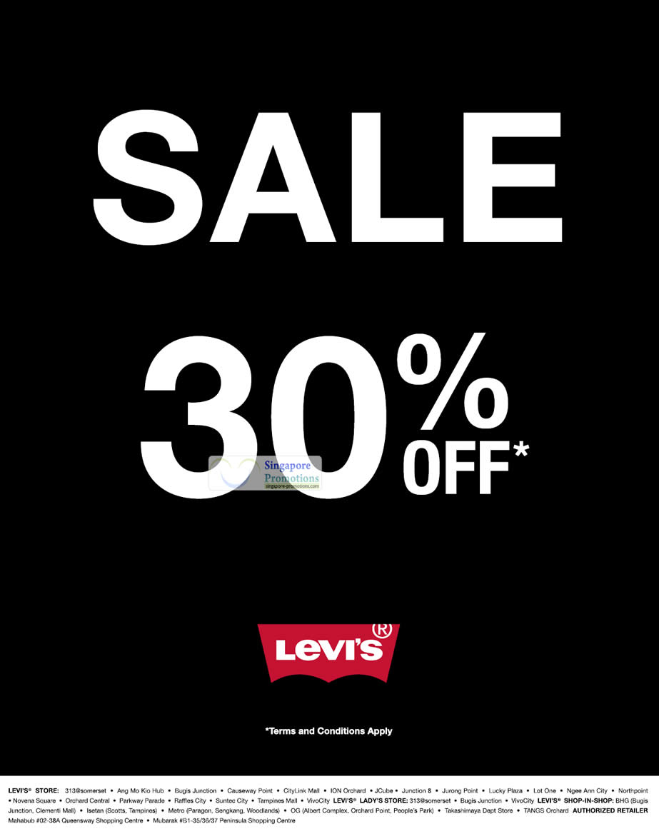 Levis 6 Apr 2012 » Levi'S Jeans 30% Off Sale Islandwide 6 Apr 2012 |  Singpromos.Com