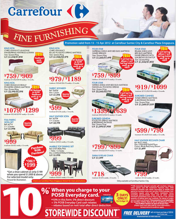 Featured image for (EXPIRED) Carrefour Mattress & Air-Conditioners Promotion Offers 13 – 15 Apr 2012