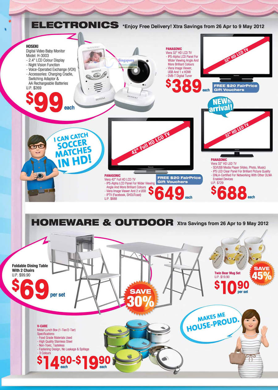 Panasonic LCD TVs, Foldable Dining Table Set