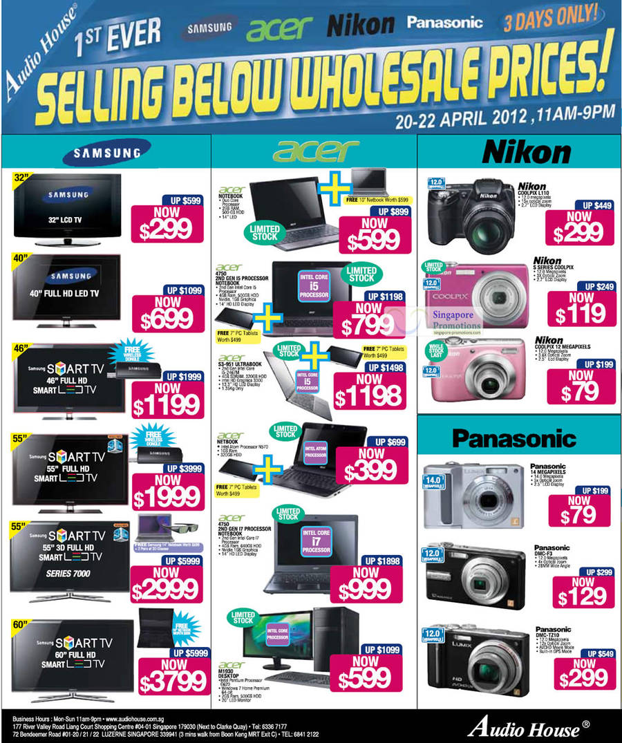 Samsung LED TVs, LCD Tv, Acer Notebook, Digital Camera, Nikon, Panasonic