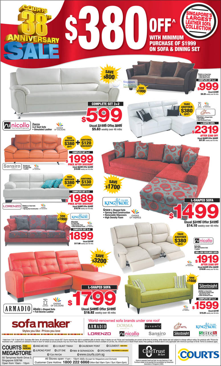 Sofa Sets, Nicollo, HTL, Lorenzo, Armadio, Silentnight, King Koil, Sansiro