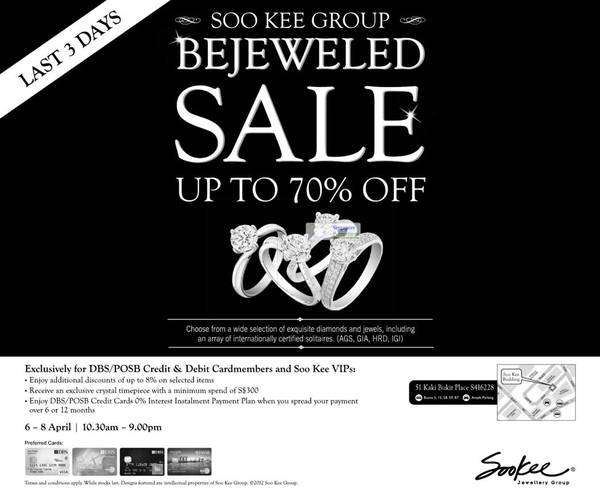 Featured image for (EXPIRED) Soo Kee Bejeweled Sale Up To 70% Off 6 – 8 Apr 2012