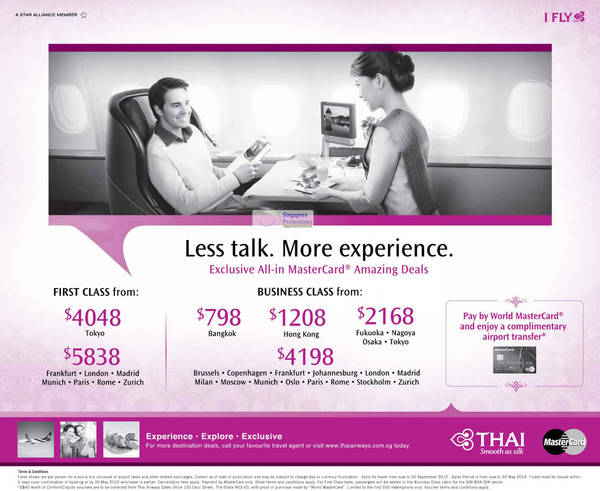 Featured image for (EXPIRED) Thai Airways Exclusive MasterCard Deals 11 Apr – 30 May 2012