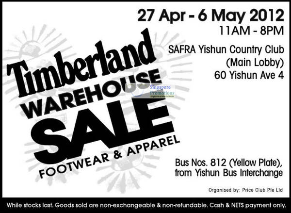 Featured image for (EXPIRED) Timberland Footwear & Apparel Warehouse Sale 27 Apr – 6 May 2012