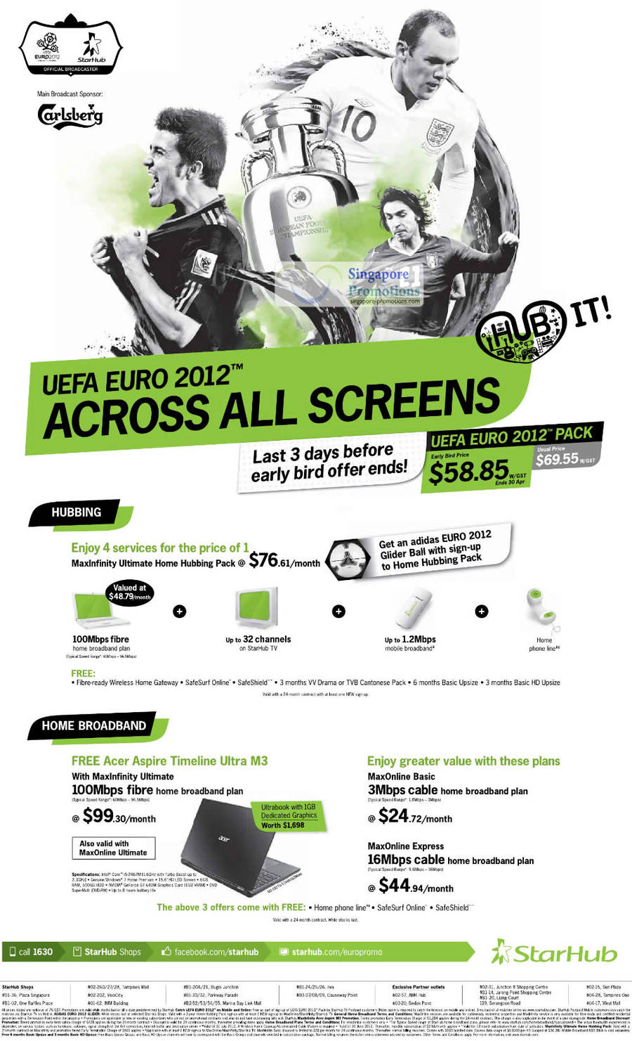 UEFA Euro 2012 Pack, Hubbing, Home Broadband, Acer Aspire Timeline Ultra M3 Notebook, maxOnline, MaxInfinity