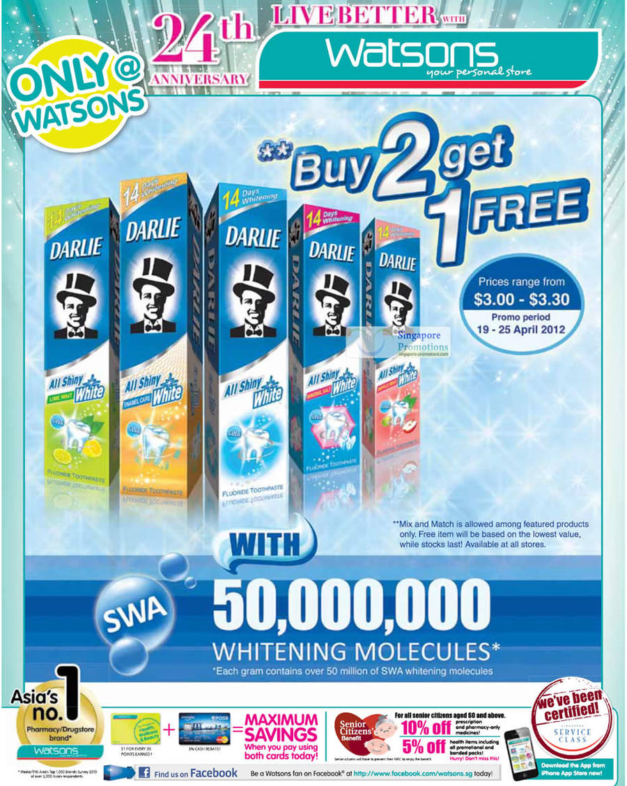 Watsons Darlie Buy 2 Get 1 Free