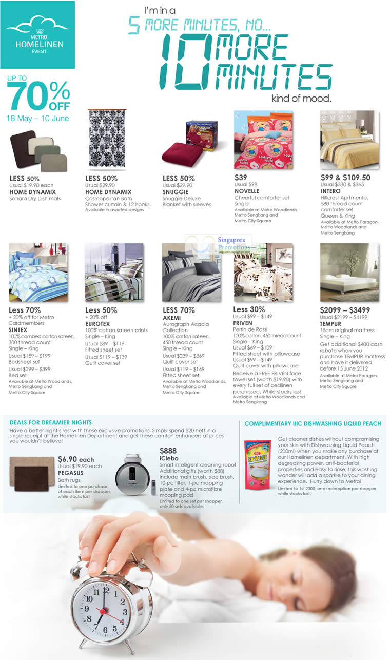 Featured image for Metro Homelinen Event Up To 70% Off 18 May - 10 Jun 2012