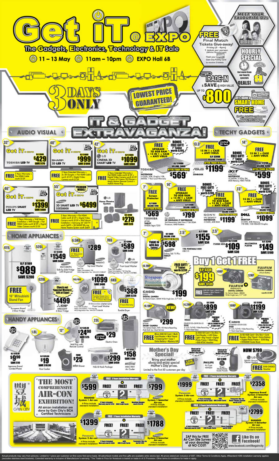 11 May TVs, Notebooks, Home Appliances, Air Conditioners