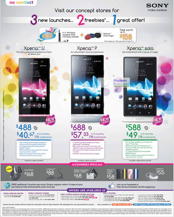 Featured image for 6range Sony Smartphones No Contract Offers 18 May 2012