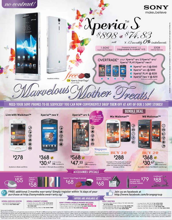 Featured image for 6range Sony Mobile Phones No Contract Offers 4 May 2012