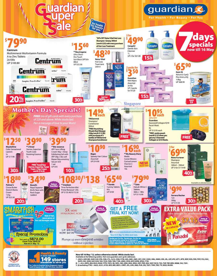 7 Day Specials, Centrum, Gain IQ, Rene Furterer, Xando, Sato Hakubi White C