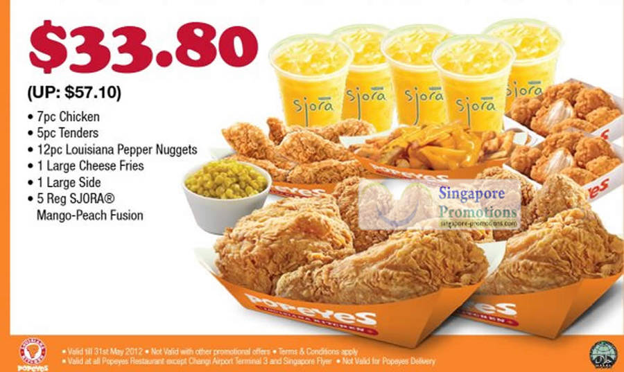 9 May 33.80 7pc Chicken, 5pc Tenders, 12pc Louisiana Pepper Nuggets