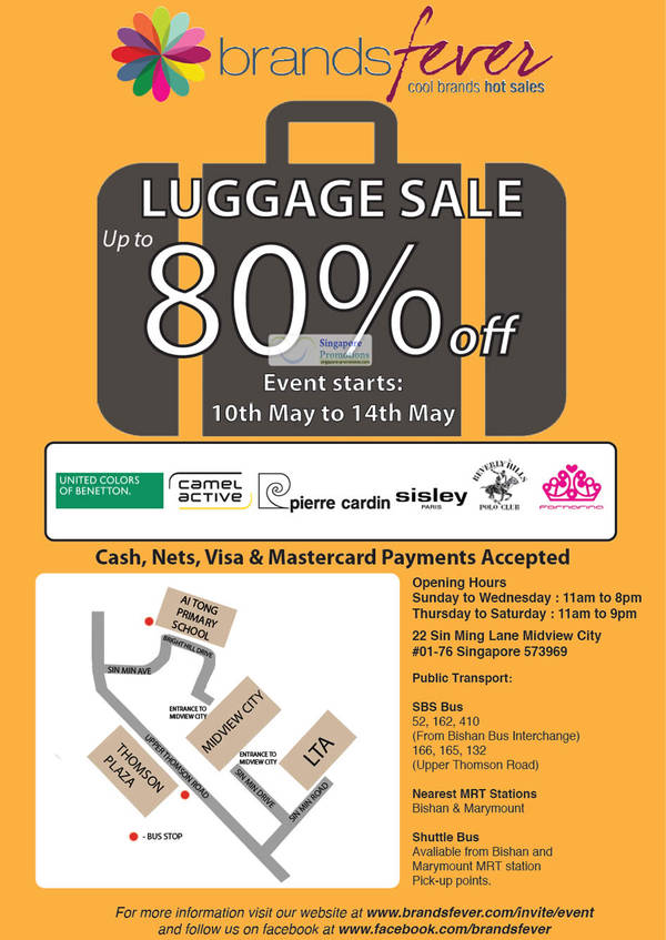 Featured image for (EXPIRED) Brandsfever Branded Luggage Sale Up To 80% Off 10 – 14 May 2012
