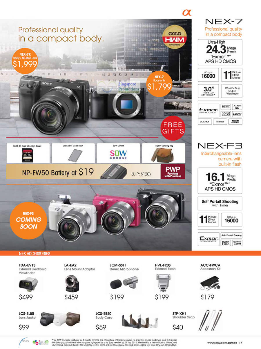 Digital Cameras, NEX-7, NEX-F3