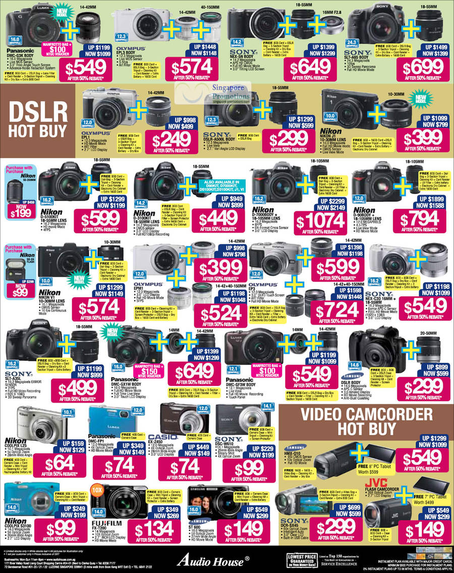 Digital Cameras, Nikon, Sony, Panasonic, Samsung, Olympus