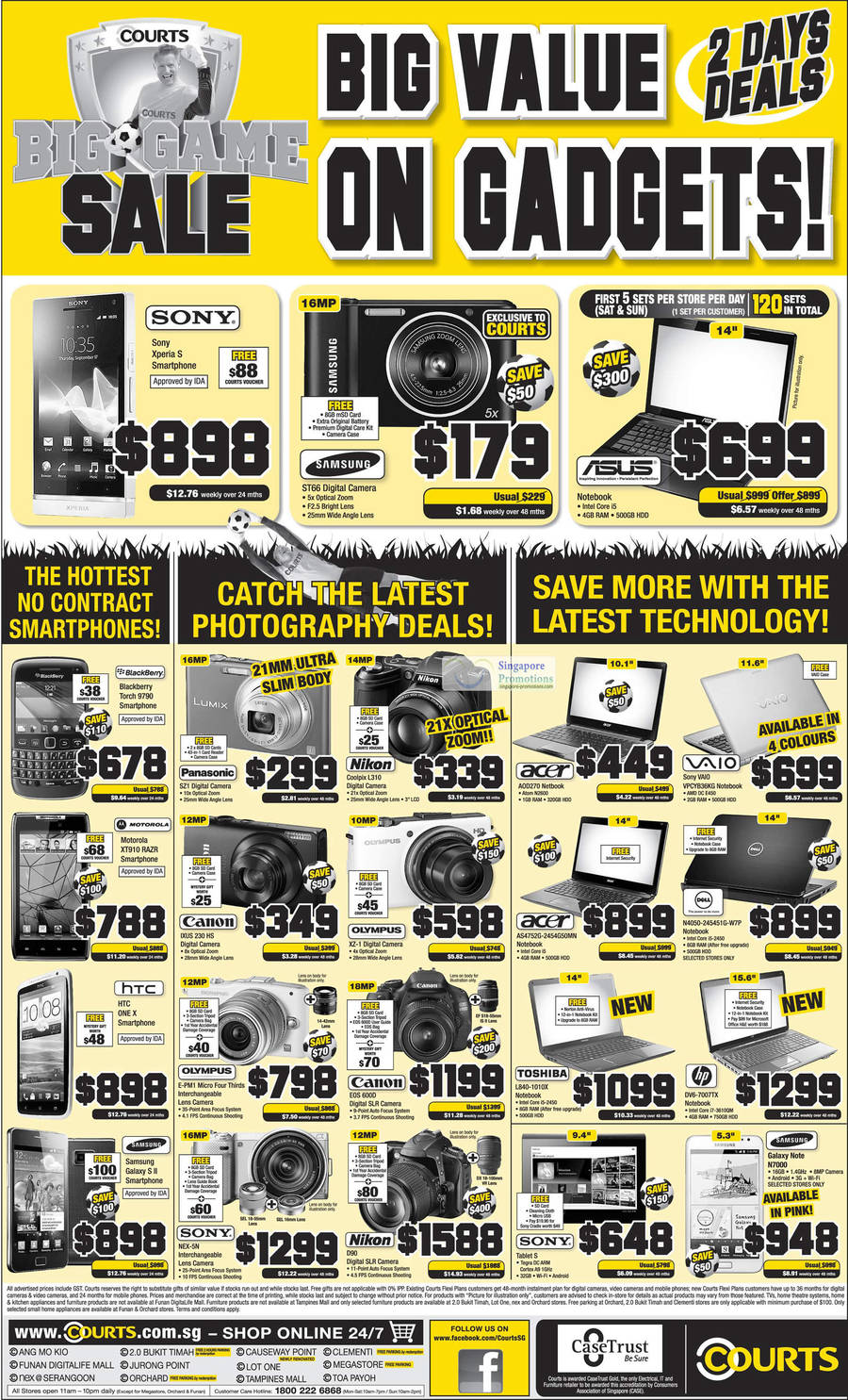 Digital Cameras, Notebooks, Acer, Sony, Panasonic, Nikon, Canon, Samsung, HTC, Dell