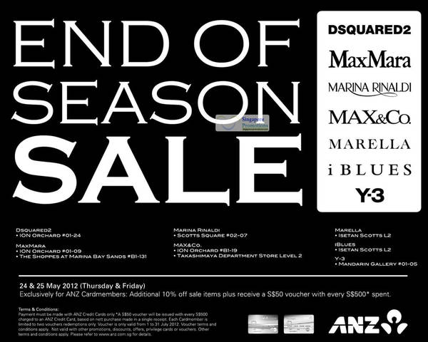 Featured image for (EXPIRED) Dsquared2, MaxMara, Marina Rinaldi, Max&Co, Marelle, iBlues & Y-3 Sale 24 May 2012