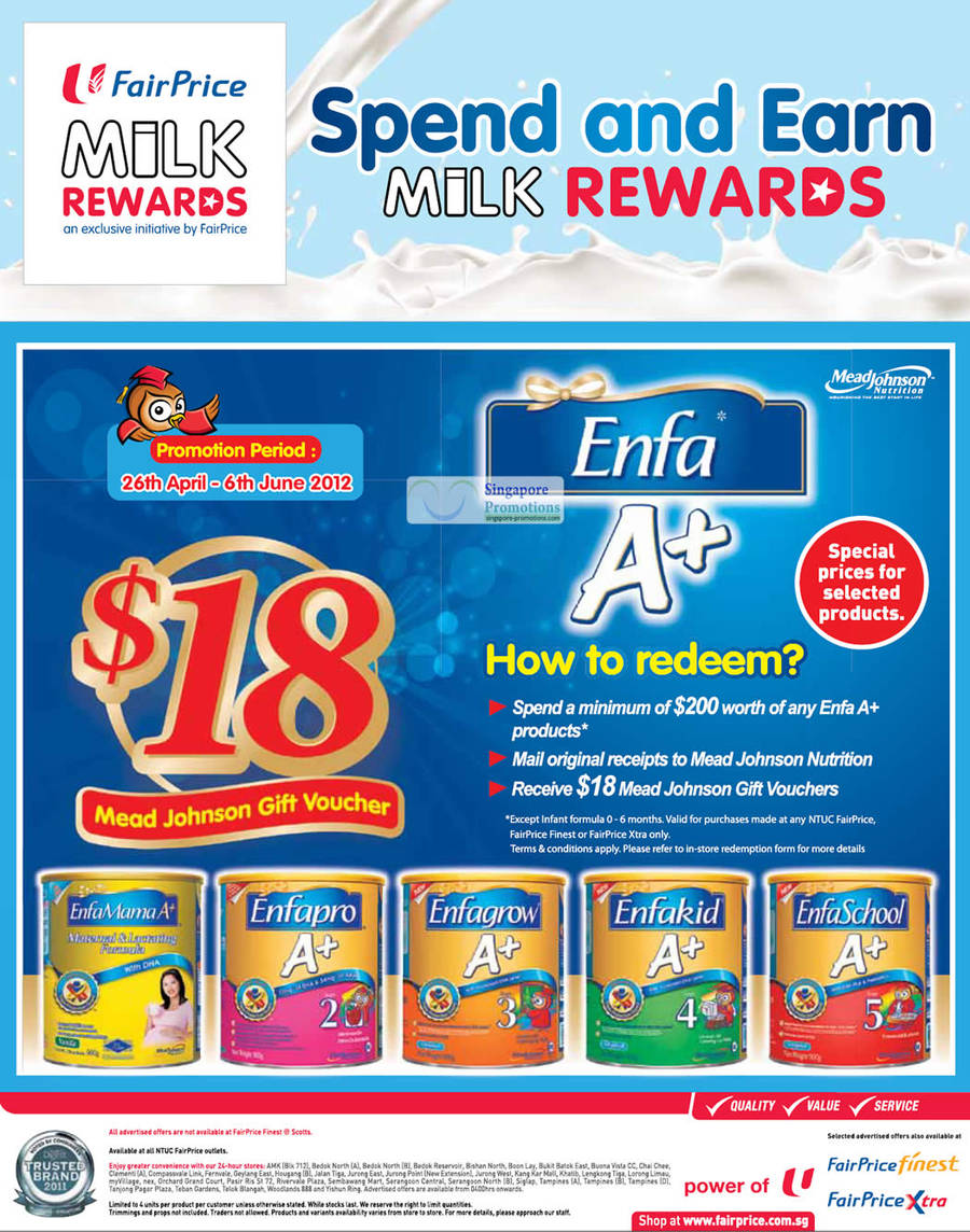 Enfa Milk Rewards Mama, Enfapro, Enfagrow, Enfakid, Enfaschool A+