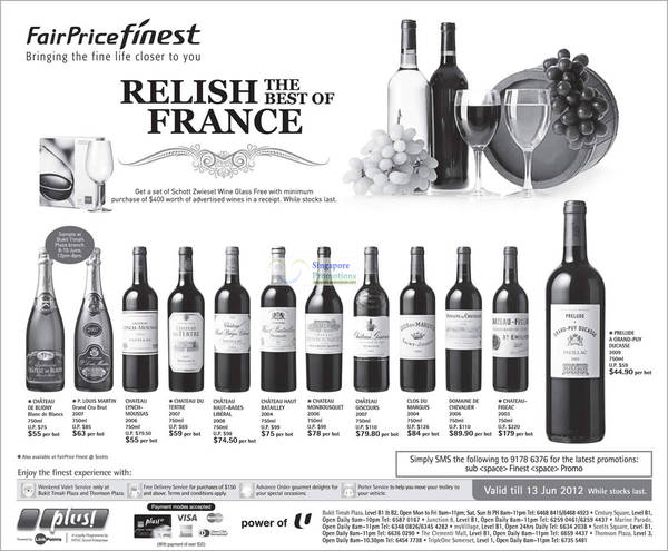 Featured image for NTUC FairPrice France Wine Offers 31 May – 13 Jun 2012