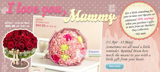 Featured image for (EXPIRED) Far East Flora 10% Off Mother’s Day Promotion 11 May 2012