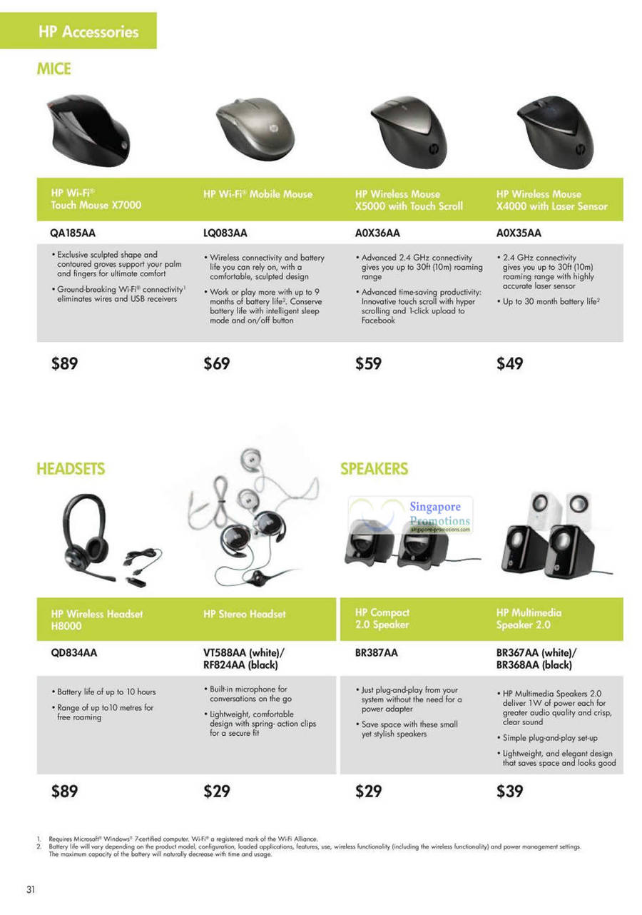 HP Accessories, Mice, Headsets, Speakers