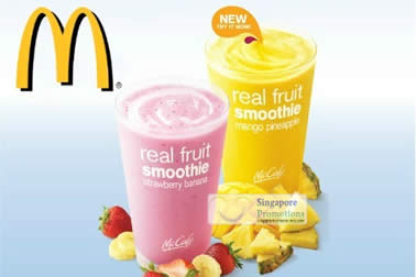 McDonald's Singapore 42% Off Mango / Strawberry Banana Smoothie 22 May 2012