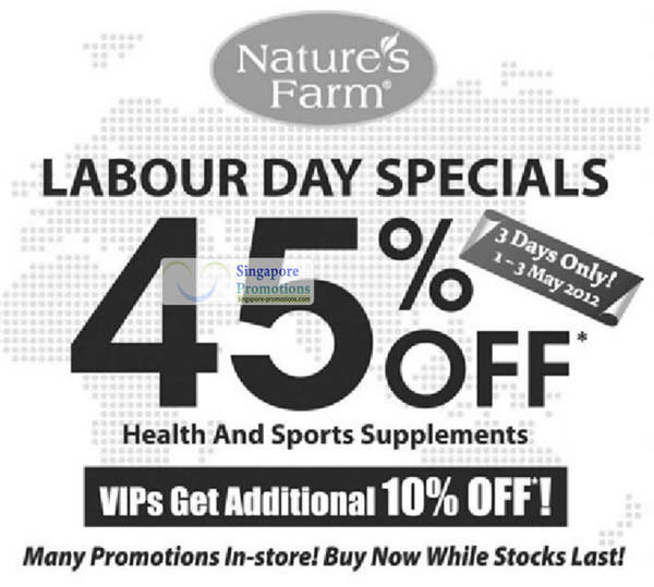 Featured image for (EXPIRED) Nature’s Farm Labour Day Promotion 1 – 3 May 2012