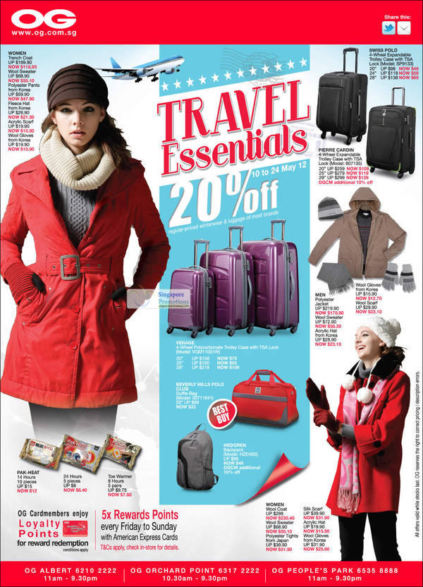 Featured image for (EXPIRED) OG Travel Essentials 20% Off Promotion 10 – 20 May 2012