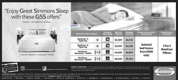 Featured image for (EXPIRED) Simmons Mattresses Promotion Price List 12 May 2012