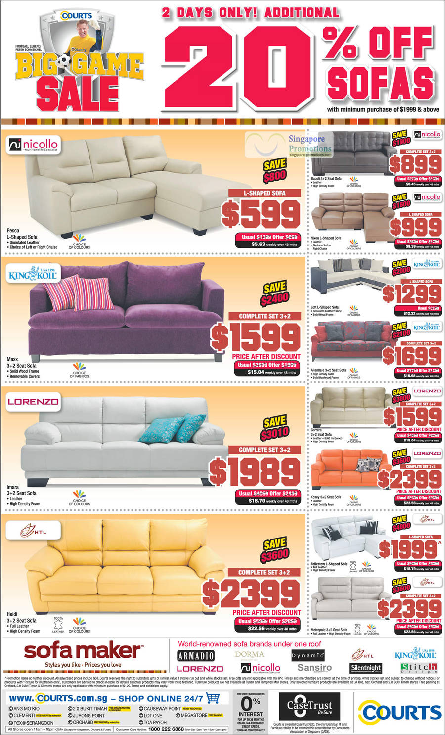 Sofa Sets, Nicollo, King Koil, Lorenzo, HTL