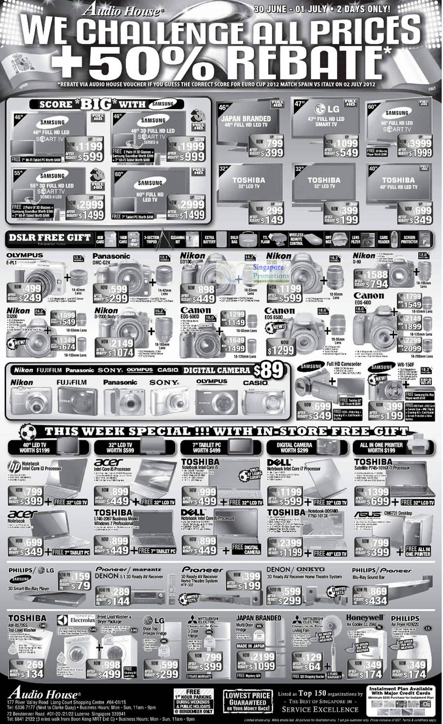 30 Jun LED TVs, Digital Cameras, Notebooks, Hifi Systems, Washers, Fridges