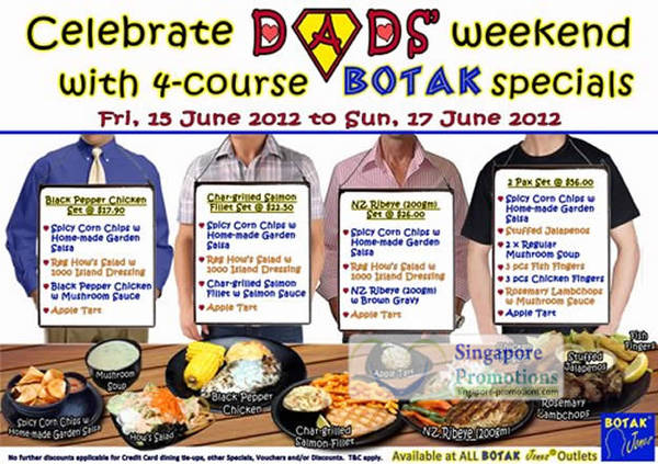 Featured image for (EXPIRED) Botak Jones Father’s Day 4 Course Special Meal Set 15 – 17 Jun 2012