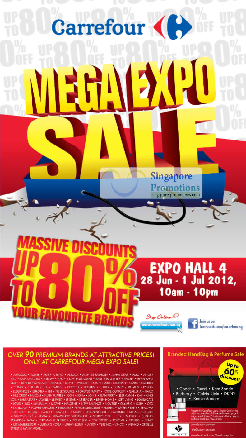 Featured image for Carrefour Mega Expo Sale Up To 80% Off @ Singapore Expo 28 Jun - 1 Jul 2012 
