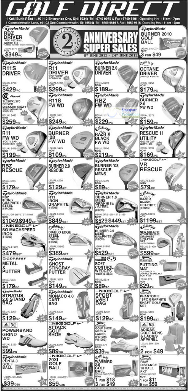 Featured image for Golf Direct 2nd Anniversary Sale 8 – 24 Jun 2012