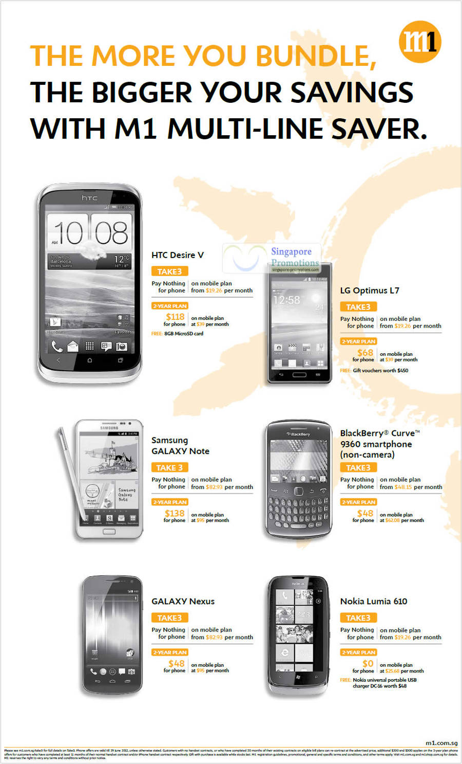 HTC Desire V, LG Optimus L7, Samsung Galaxy Note, Blackberry Curve 9360, Galaxy Nexus, Nokia Lumia 610