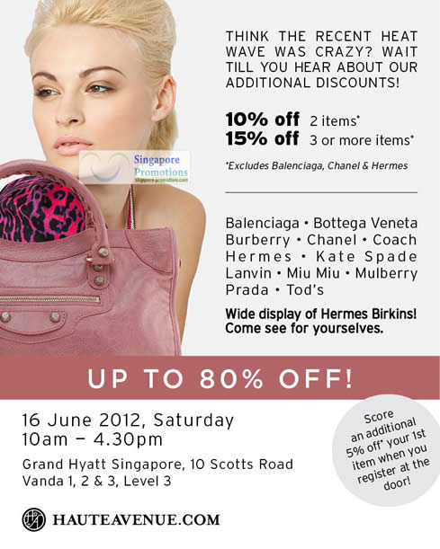 Featured image for (EXPIRED) Haute Avenue Branded Handbags Sale Up To 80% Off @ Grand Hyatt 16 Jun 2012