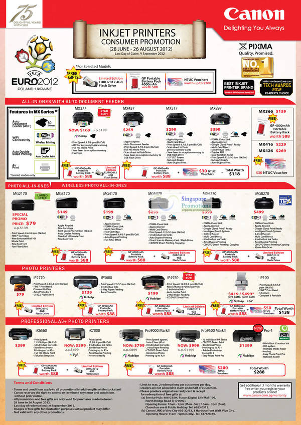 Featured image for (EXPIRED) Canon Laser Printers, Inkjet Printers & Scanners Promotion Offers 28 Jun – 26 Aug 2012