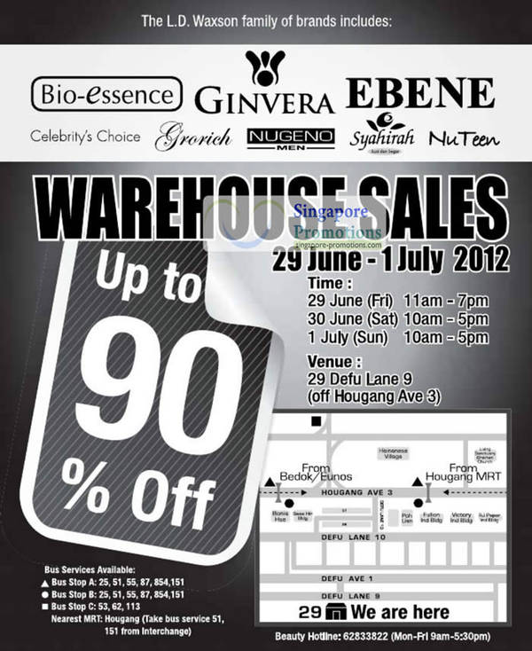 Featured image for L.D. Waxon (Ginvera, Bio-Essence, etc) Warehouse Sale Up To 90% Off 29 Jun – 1 Jul 2012