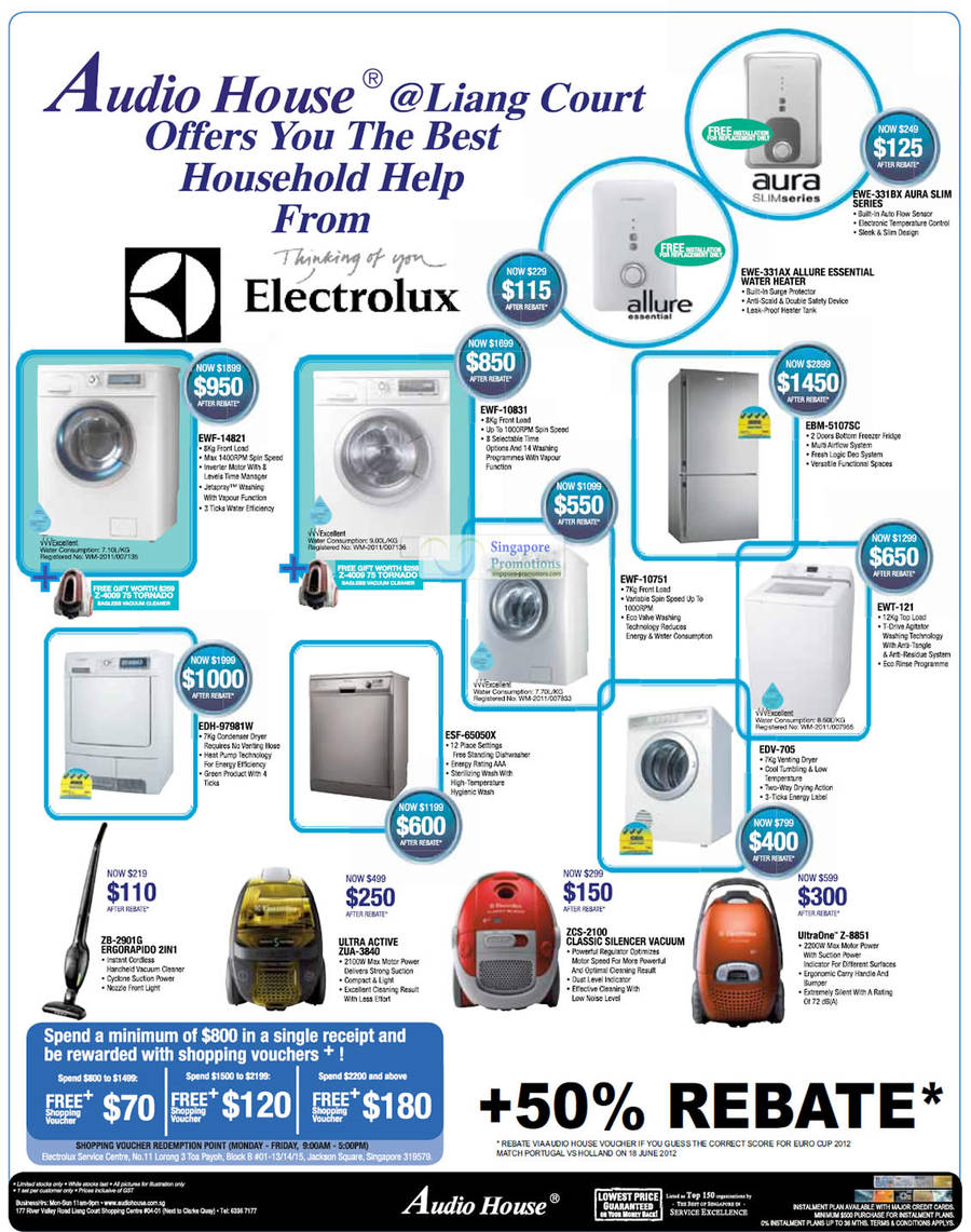 Liang Court Electrolux, Washers, Vacuum Cleaners, Fridge, Water Heater