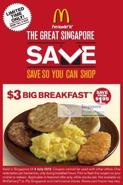 Featured image for (EXPIRED) McDonald’s Singapore $3 Big Breakfast Coupon 28 Jun – 4 Jul 2012