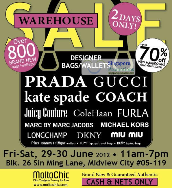Featured image for (EXPIRED) Moltochic Branded Handbags & Wallets Sale Up To 70% Off @ Midview City 29 – 30 Jun 2012